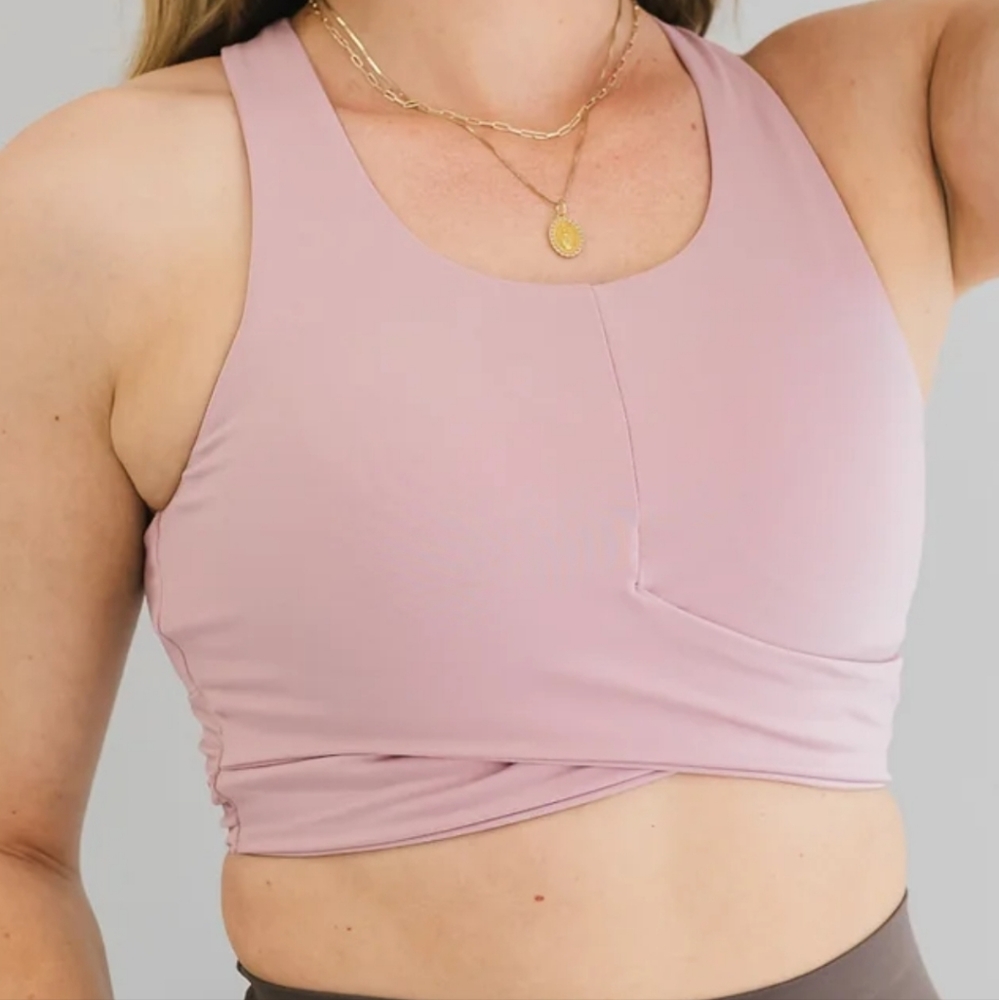 Bare Activewear Hold Me Up Sports Bra sz 10 Pink Mauve/Dusty Rose - Picture 2 of 10